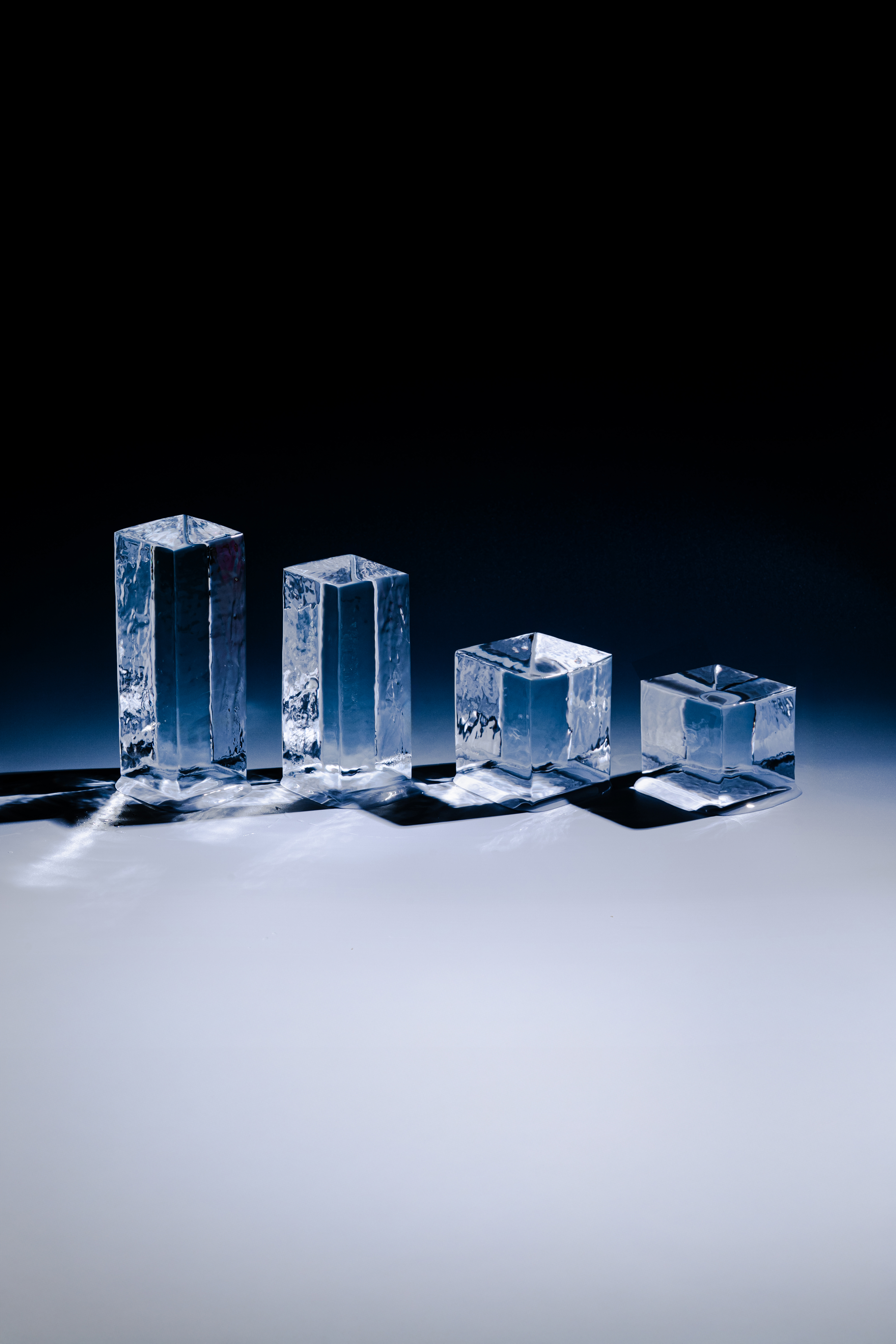 KORI custom-cut ice in varied dimensions